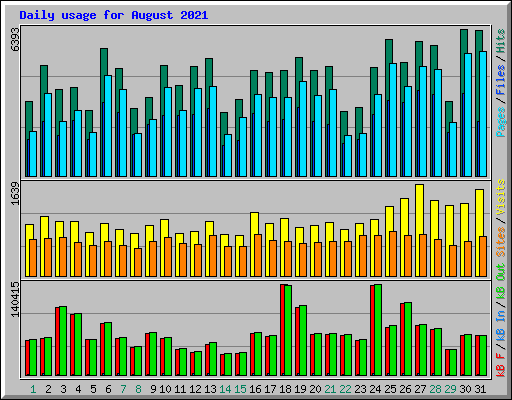 Daily usage for August 2021