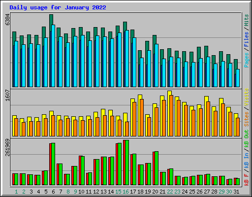 Daily usage for January 2022