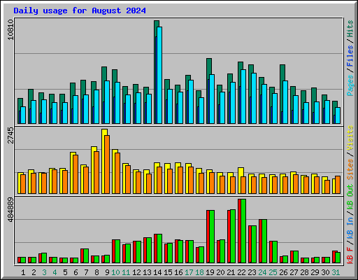 Daily usage for August 2024