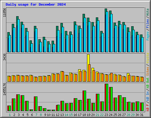 Daily usage for December 2024