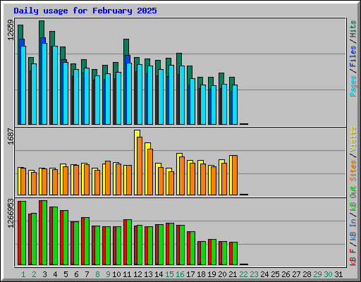 Daily usage for February 2025