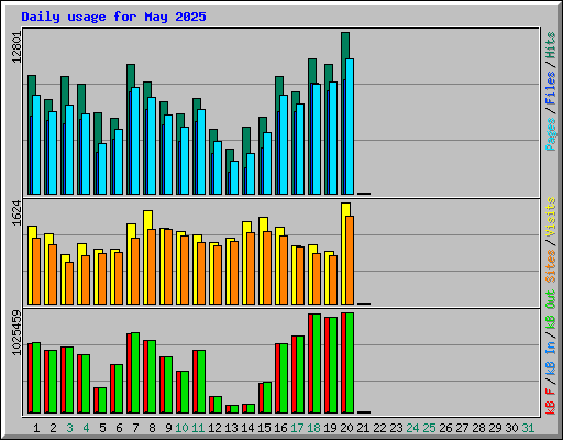 Daily usage for May 2025