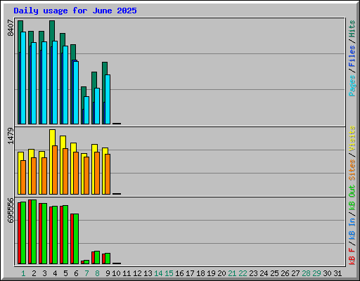 Daily usage for June 2025